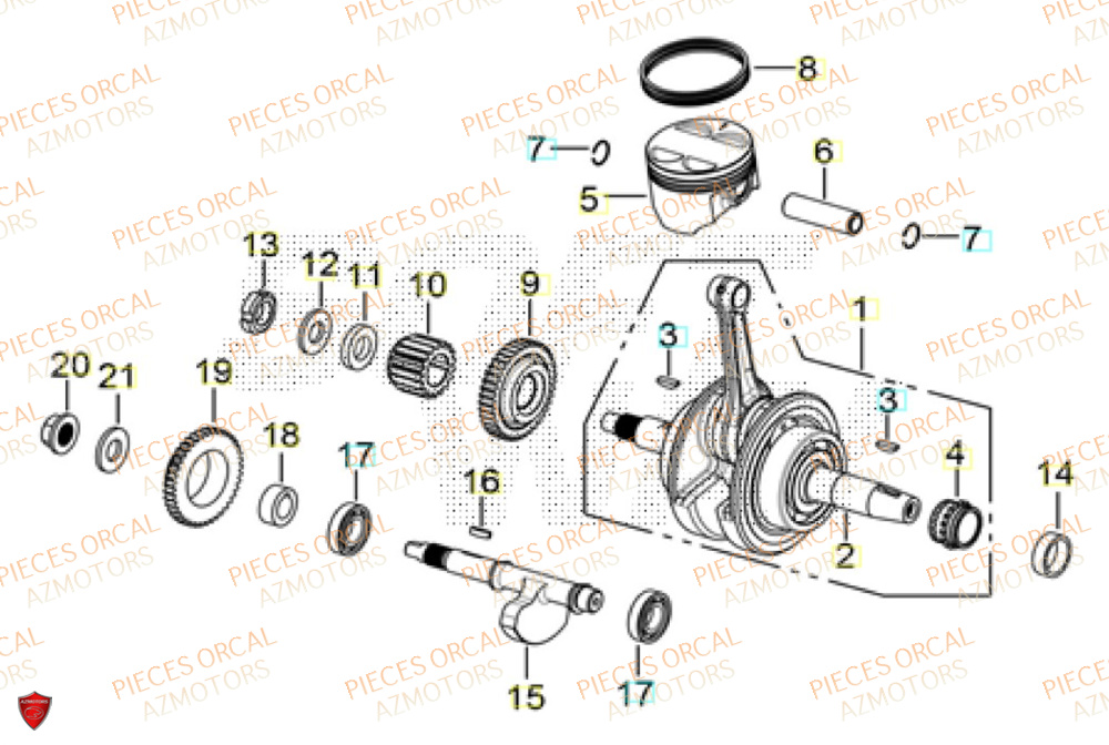 Vilebrequin  Pièces Orcal ALTIMO 125cc EURO5+