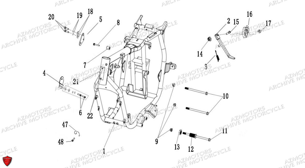 Cadre ARCHIVE MOTO PIECE ARCHIVE BLACKPEARL 125cc EURO5