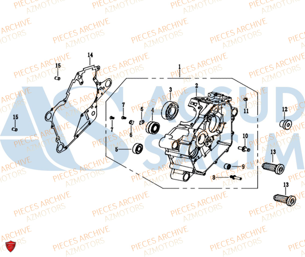 Carter Moteur Droit ARCHIVE MOTO PIECE ARCHIVE BLACKPEARL 125cc EURO5