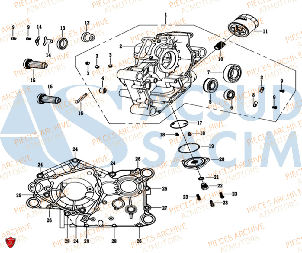 Carter Moteur Gauche ARCHIVE MOTO PIECE ARCHIVE BLACKPEARL 125cc EURO5