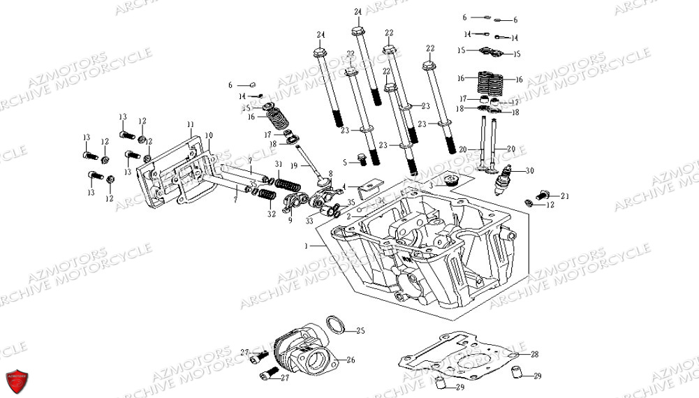 Culasse Avant ARCHIVE MOTO PIECE ARCHIVE BLACKPEARL 125cc EURO5