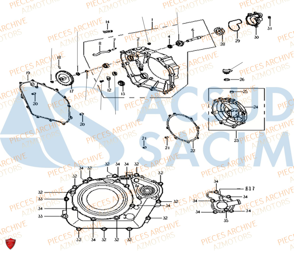 Pompe A Eau ARCHIVE MOTO PIECE ARCHIVE BLACKPEARL 125cc EURO5