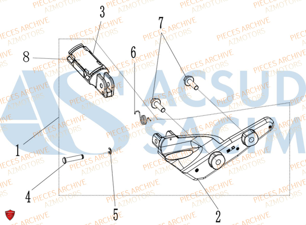 Repose Pied Avant Droit ARCHIVE MOTO PIECE ARCHIVE BLACKPEARL 125cc EURO5