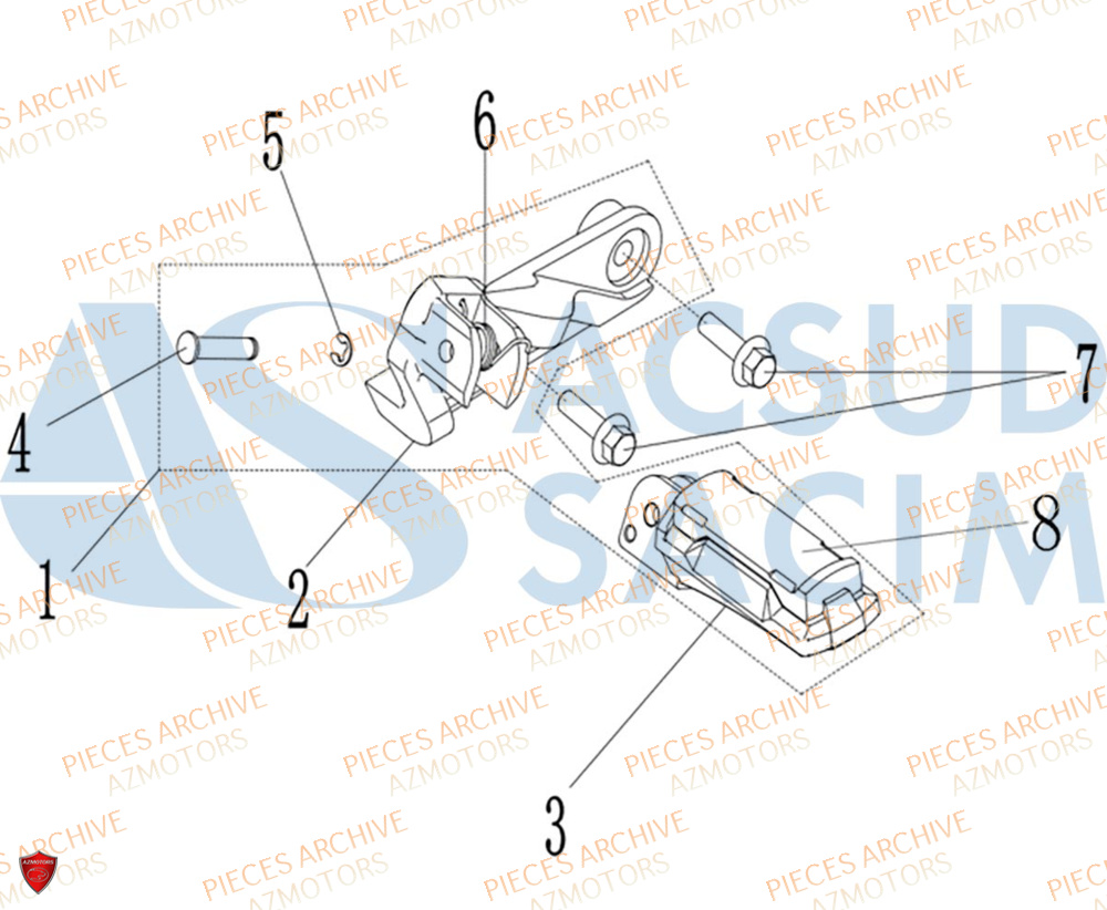 Repose Pied Avant Gauche ARCHIVE MOTO PIECE ARCHIVE BLACKPEARL 125cc EURO5