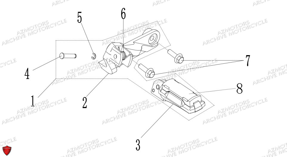 Repose Pied Avant Gauche ARCHIVE MOTO PIECE ARCHIVE BLACKPEARL 125cc EURO5