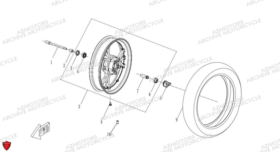 Roue Avant ARCHIVE MOTO PIECE ARCHIVE BLACKPEARL 125cc EURO5