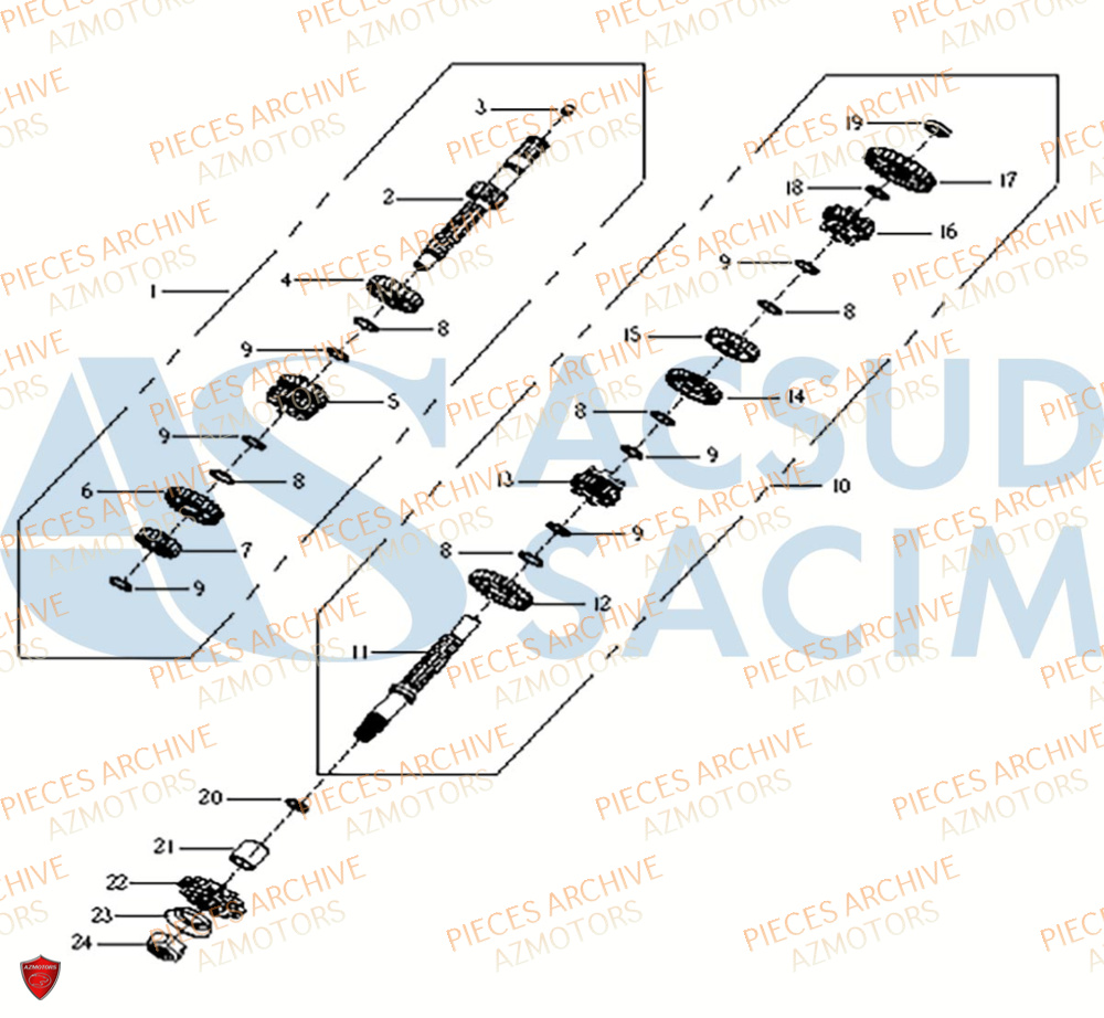 Transmission ARCHIVE MOTO PIECE ARCHIVE BLACKPEARL 125cc EURO5