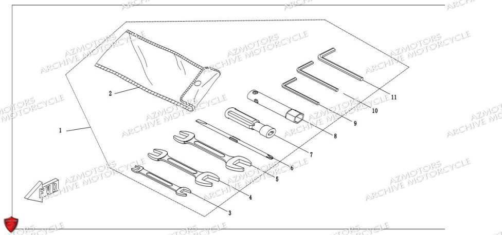 Trousse A Outils ARCHIVE MOTO PIECE ARCHIVE BLACKPEARL 125cc EURO5