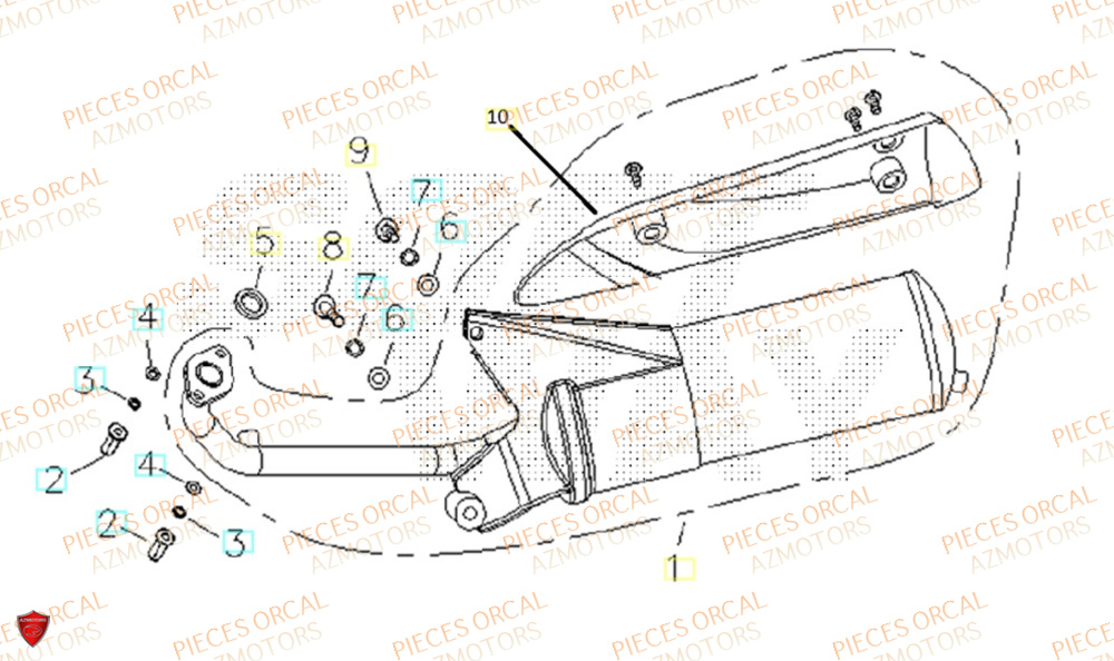 Echappement ORCAL Pièces Orcal ORCAL ARIOS 50 10" Euro 5+