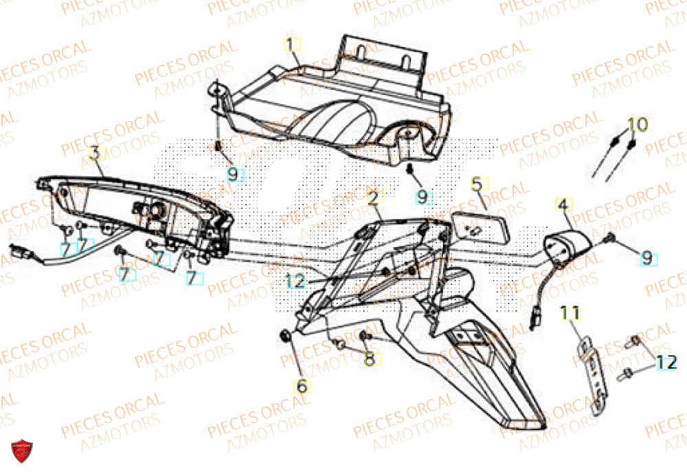 Eclairage Arriere ORCAL Pièces Orcal ORCAL ARIOS 50 10" Euro 5+