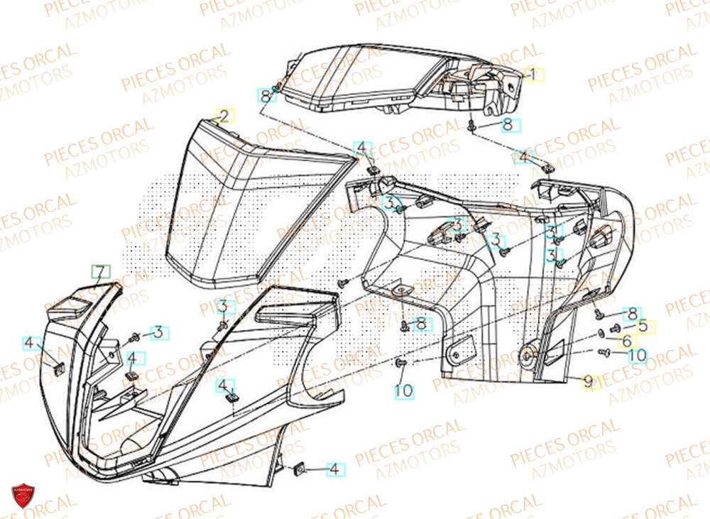 Entourage Guidon ORCAL Pièces Orcal ORCAL ARIOS 50 10" Euro 5+