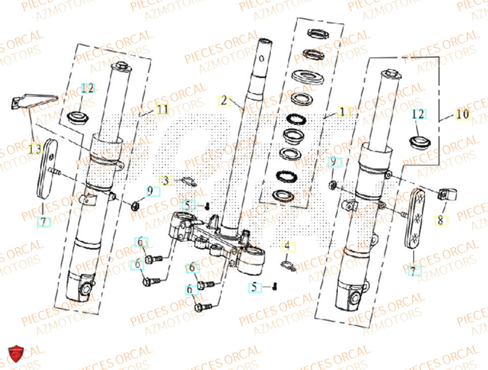 Fourche ORCAL Pièces Orcal ORCAL ARIOS 50 10" Euro 5+