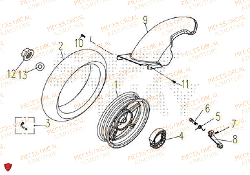 Jante Arriere ORCAL Pièces Orcal ORCAL ARIOS 50 10" Euro 5+