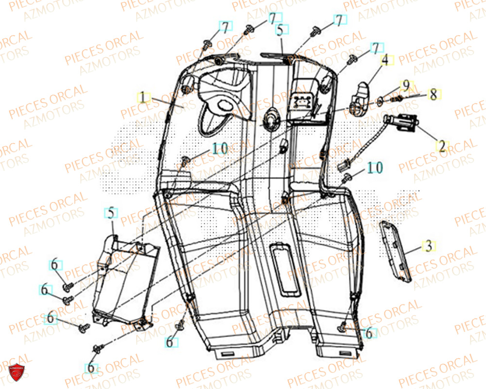 Tablier ORCAL Pièces Orcal ORCAL ARIOS 50 10" Euro 5+