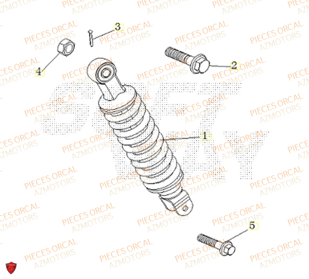 Amortisseur ORCAL Pièces Orcal ORCAL ARIOS 50 12" Euro 5+
