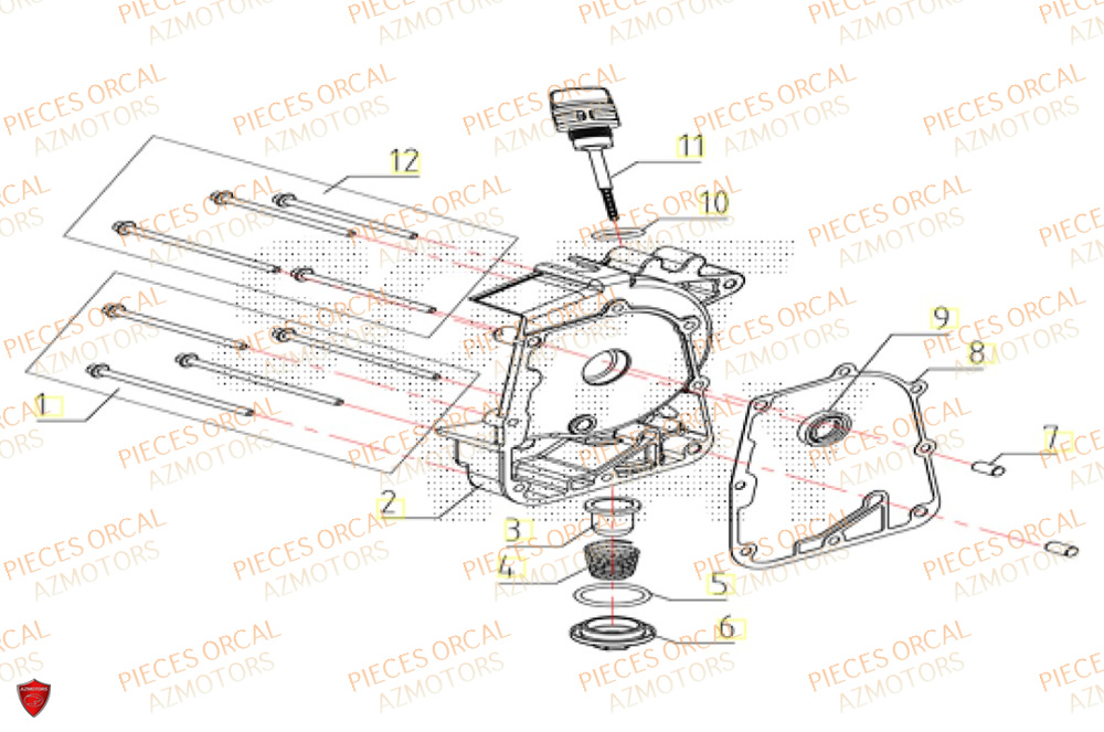 Couvre Carter Droit ORCAL Pièces Orcal ORCAL ARIOS 50 12" Euro 5+