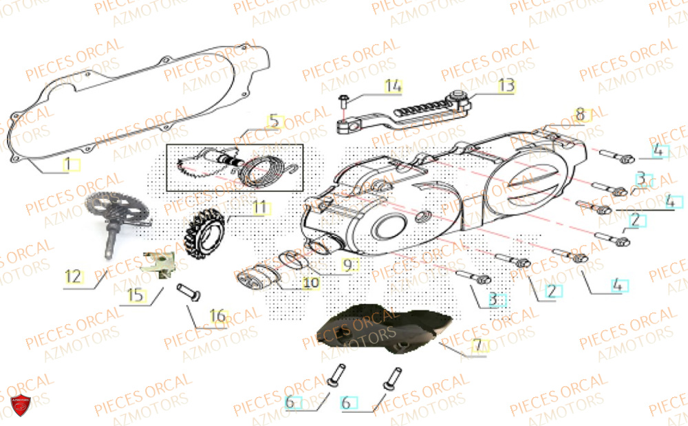 Couvre Carter Gauche ORCAL Pièces Orcal ORCAL ARIOS 50 12" Euro 5+