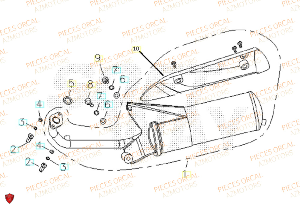Echappement ORCAL Pièces Orcal ORCAL ARIOS 50 12" Euro 5+