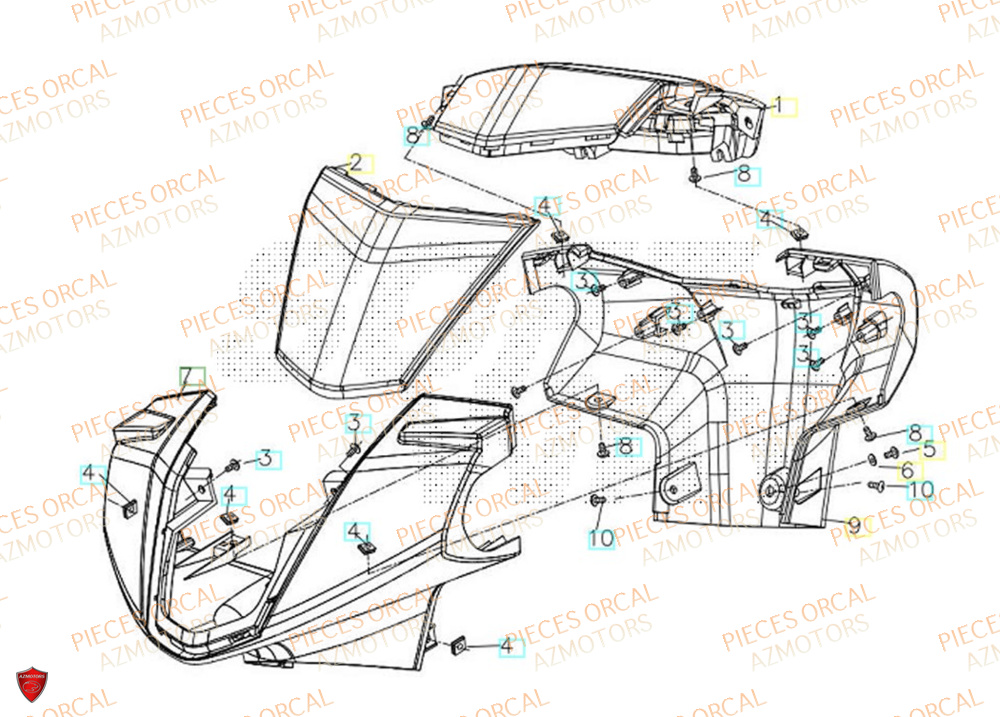 Entourage De Guidon ORCAL Pièces Orcal ORCAL ARIOS 50 12" Euro 5+