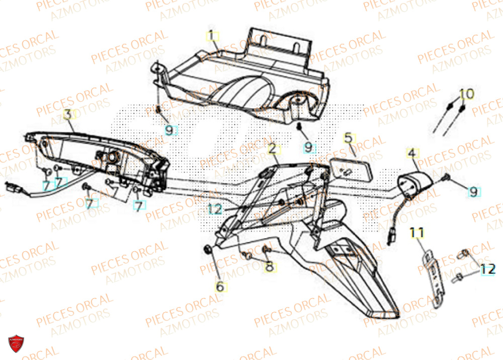 Feu Arriere ORCAL Pièces Orcal ORCAL ARIOS 50 12" Euro 5+