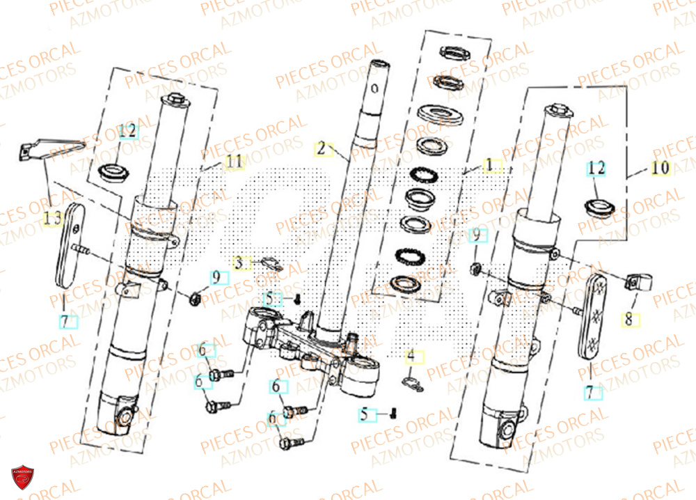 Fourche ORCAL Pièces Orcal ORCAL ARIOS 50 12" Euro 5+