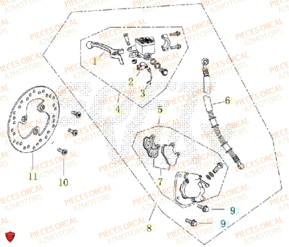 Frein Avant ORCAL Pièces Orcal ORCAL ARIOS 50 12" Euro 5+