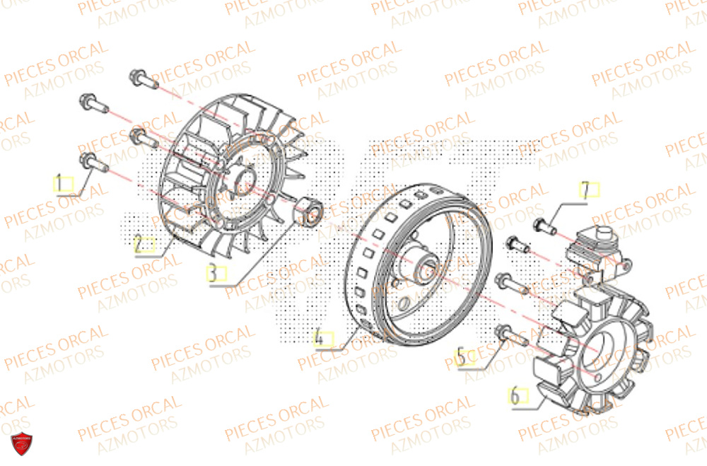 Stator ORCAL Pièces Orcal ORCAL ARIOS 50 12" Euro 5+