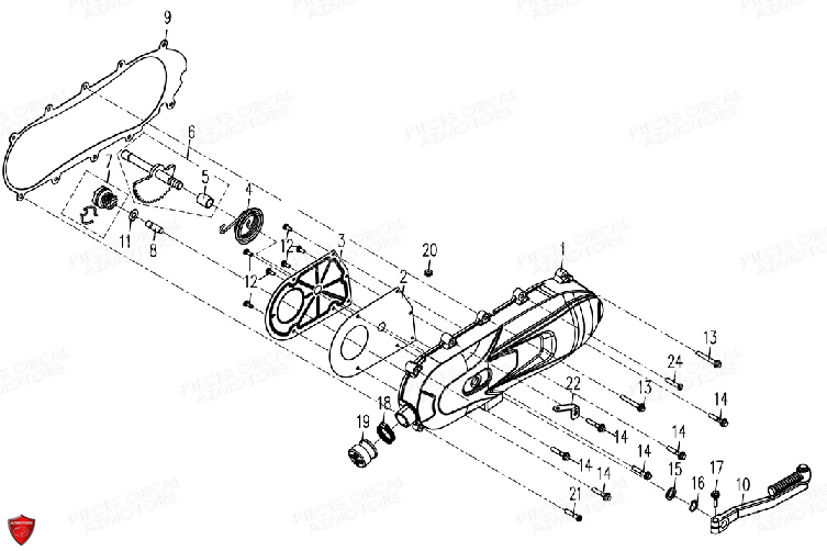 COUVRE CARTER GAUCHE ORCAL ARIOS R 50 4T E5