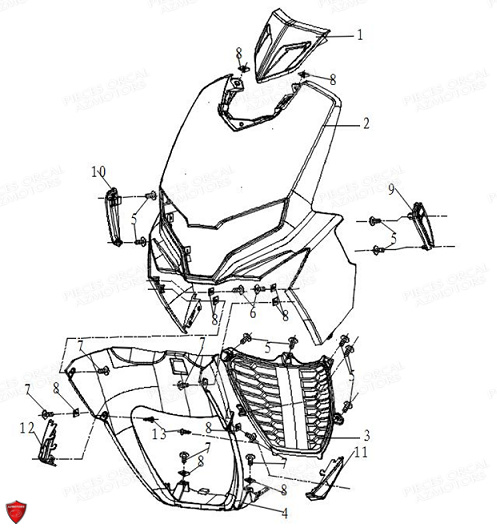 Face Avant ORCAL Pièces Orcal ARIOS-R 50 12" Euro 5