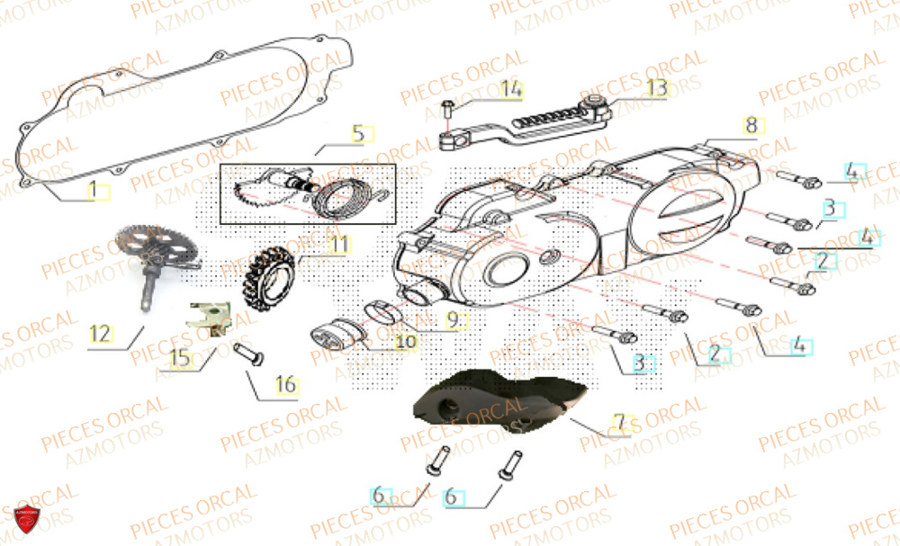 Couvre Carter Gauche ORCAL Pièces Orcal ORCAL ARIOS-R 50 12" Euro 5+