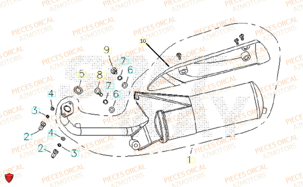 Echappement ORCAL Pièces Orcal ORCAL ARIOS-R 50 12" Euro 5+