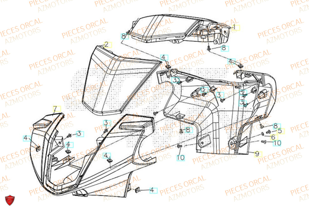 Entourage De Guidon ORCAL Pièces Orcal ORCAL ARIOS-R 50 12" Euro 5+