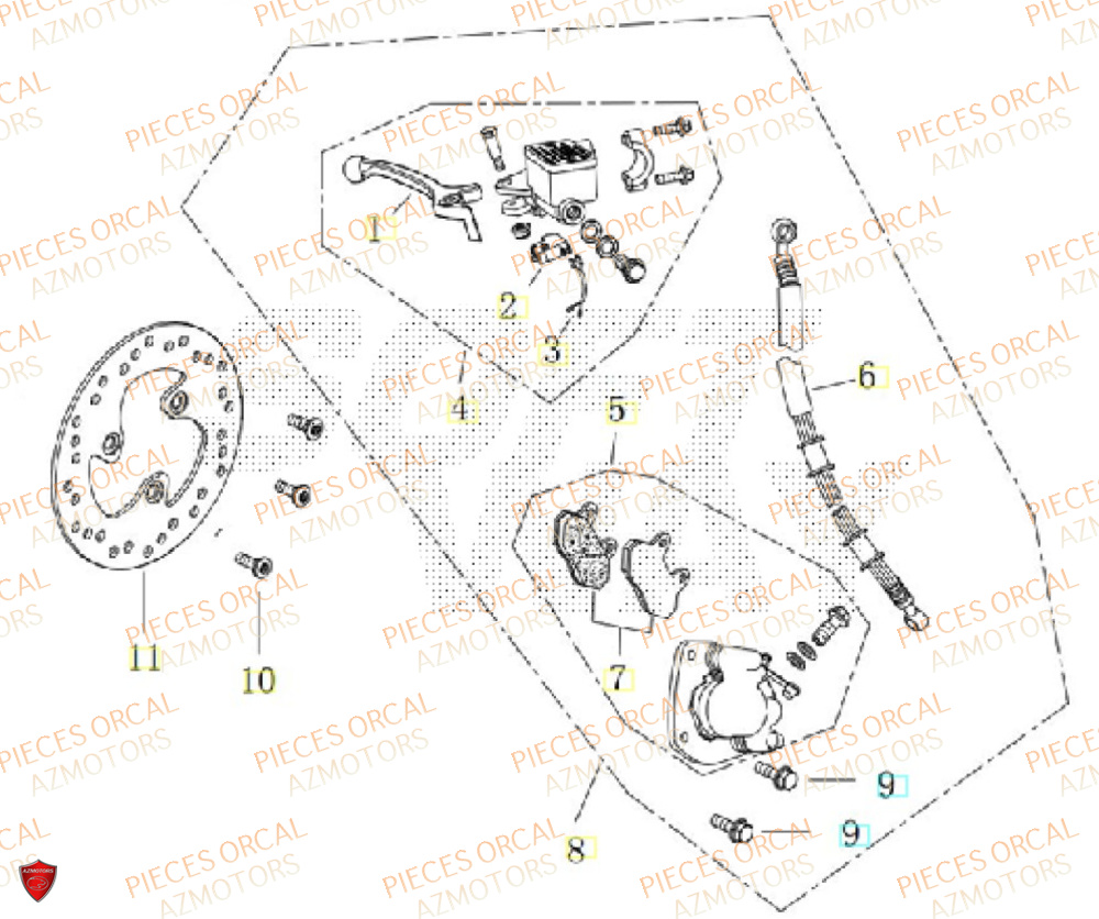 Frein Avant ORCAL Pièces Orcal ORCAL ARIOS-R 50 12" Euro 5+