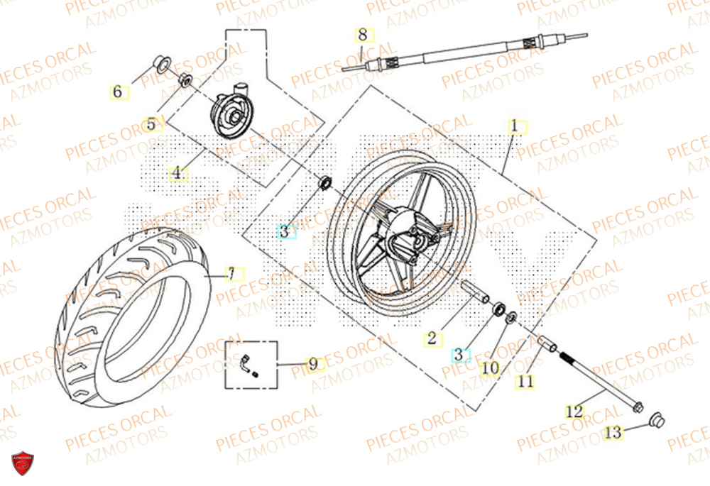 Roue Avant ORCAL Pièces Orcal ORCAL ARIOS-R 50 12" Euro 5+