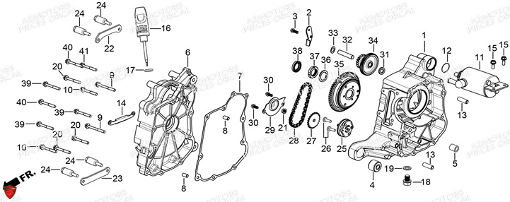 CARTER_MOTEUR_DROIT ORCAL Pièces ORCAL ARIOS + 125 Euro5 (2022)