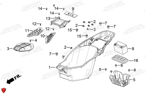 Coffre De Selle ORCAL Pièces ORCAL ARIOS + 125 Euro5 (2022)