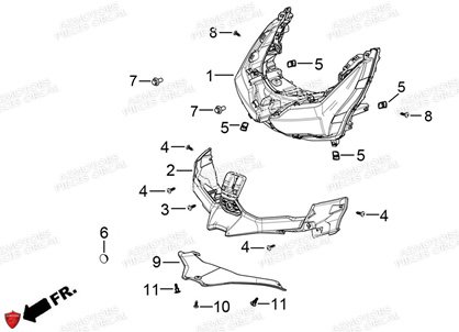 ECLAIRAGE AVANT ORCAL ARIOS 125