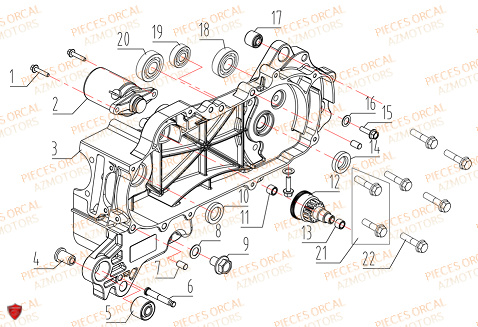 CARTER GAUCHE ORCAL ARIOS 50 4T 10 POUCES