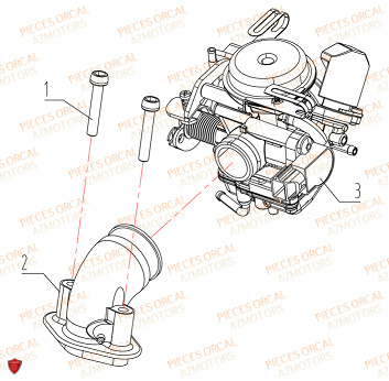 CORPS PAPILLON ORCAL ARIOS 50 4T 10 POUCES