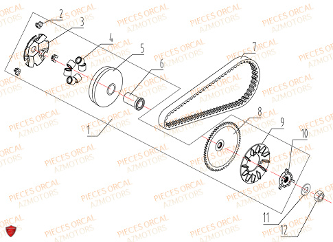 Courroie ORCAL Pièces Orcal ORCAL ARIOS 50 10" Euro 5