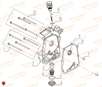 Couvre Carter Droit ORCAL Pièces Orcal ORCAL ARIOS 50 10" Euro 5