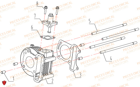 CYLINDRE ORCAL ARIOS 50 4T 10 POUCES