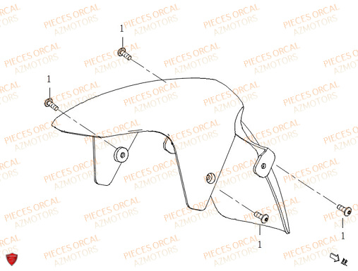 GARDE BOUE AVANT ORCAL ARIOS 50 4T 10 POUCES