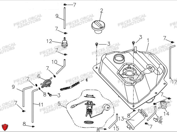 RESERVOIR_CARBURANT ORCAL Pièces Orcal ORCAL ARIOS 50 10" EURO 5