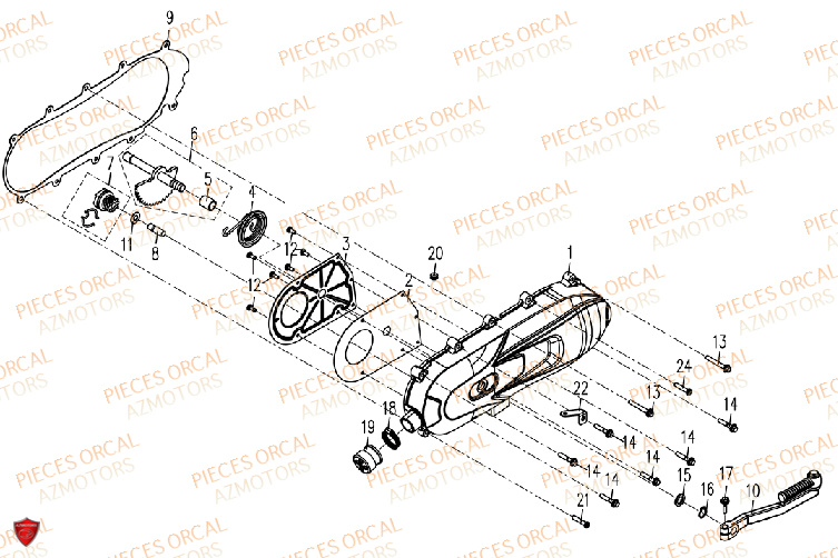 COUVRE_CARTER_GAUCHE ORCAL Pièces Orcal ORCAL ARIOS 50 12" EURO 5