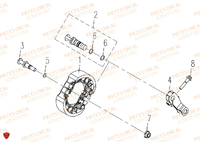 FREINAGE ARRIERE ORCAL ARIOS 50 4T 12 POUCES