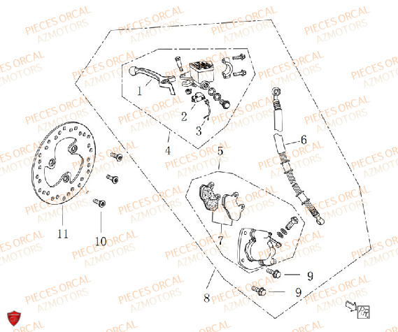 Freinage Avant ORCAL Pièces Orcal ORCAL ARIOS 50 12" Euro 5