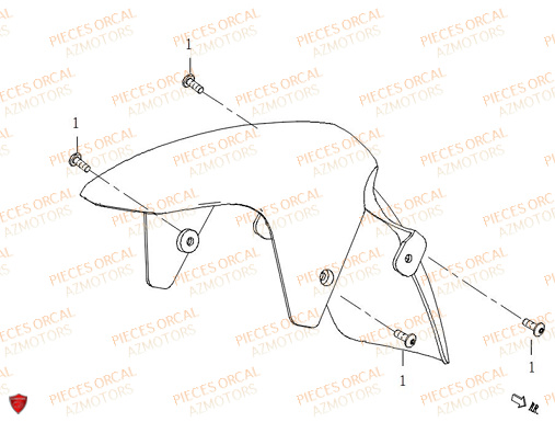 GARDE BOUE AVANT ORCAL ARIOS 50 4T 12 POUCES