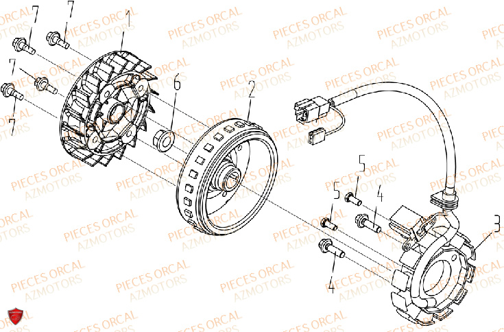 Stator ORCAL Pièces Orcal ORCAL ARIOS 50 12" Euro 5