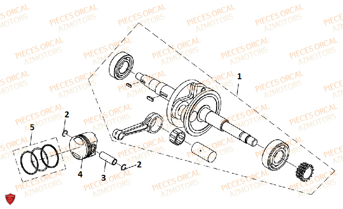 Vilebrequin ORCAL Pièces Orcal ORCAL ARIOS 50 12" Euro 5